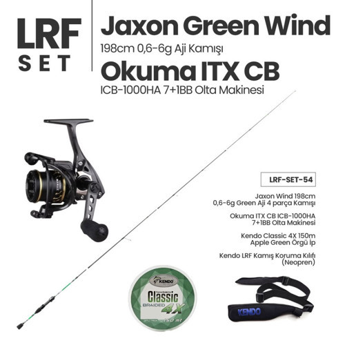 Jaxon Green Wind 198cm 0.6-6g Aji Kamışı + ITX CB ICB-1000HA Olta Makinesi + LRF Set 54