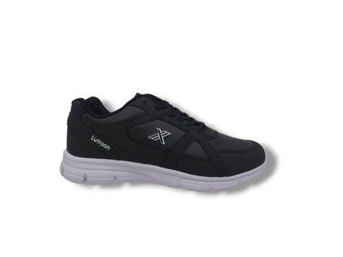 Lutton 350 Unisex Siyah Bağcıklı Yürüyüş Koşu Büyük Numara Spor Ayakkabı 45 46 47 48