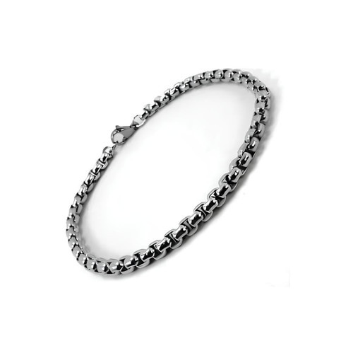® Erkek Çelik Bileklik Paslanmaz Gümüş Renk İç İçe Geçmeli Arnavut Örme Asansör Unisex 20 cm