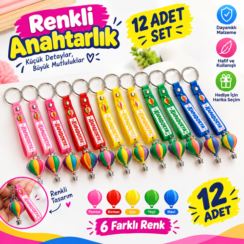 Kapadokya Balon Anahtarlık 12 adet
