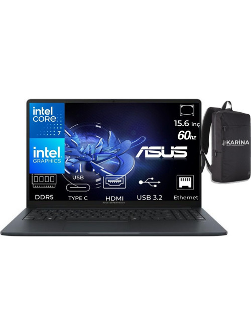 ExpertBook B1 Core 7-150U B1503CVA-IS78020-K31 24GB 1TB Intel UHD W11Pro 15.6" 60Hz Notebook & Karina Çanta