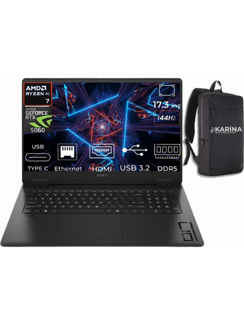 Omen 17-DB1015nt Ryzen AI 7 350 C2EZ5EA-KA19 128GB 4TB RTX5060 8GB FreeDos 17.3" Full HD Gaming Laptop