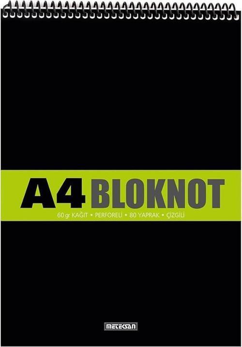 BLOKNOT A4 80 YAPRAK ÇİZGİLİ SPİRALLİ