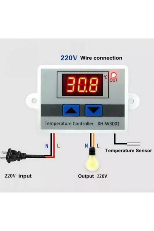 Xh-w3001 220 V Dijital Kontrol Sıcaklık Termostat Akvaryum Kuluçka Termostat Sıcaklık Kontrol Cihazı