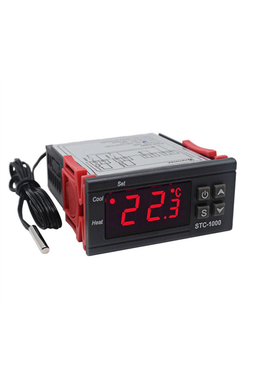 STC-1000 AC 110-220V 10A LCD Ekranlı NTC Sensörlü Sıcaklık Kontrol Modülü
