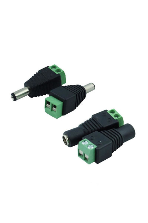 2 Set 2.1mm Dc Power Jak Erkek Dişi Fiş Adaptör Ucu Klemensli