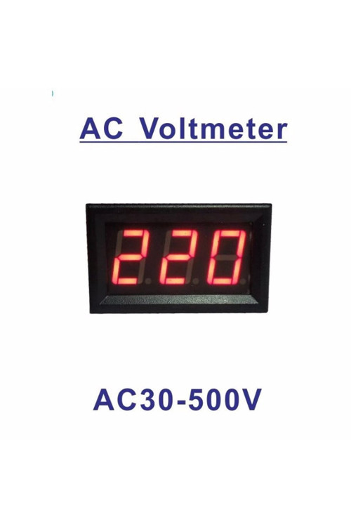 Dijital Voltmetre AC 30-500V 2 Kablolu