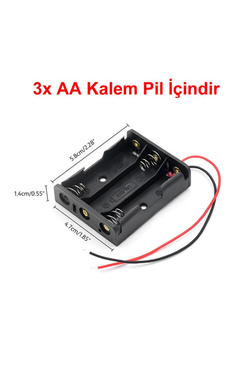 3'lü Aa Kalem Pil Kutusu Yuvası 4.5v Kablolu Kalem Pil Tutucu