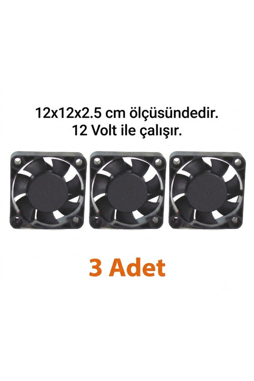 12V DC Kuluçka Makinesi Fanı | 12x12x2.5 cm - 3 Adet