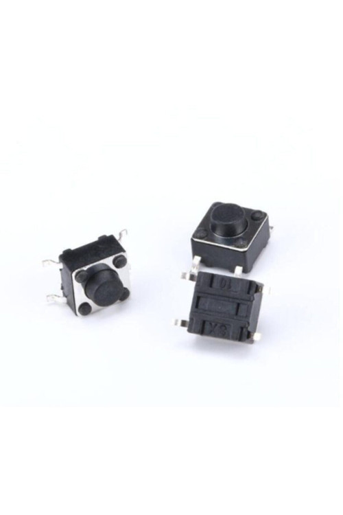 10 Adet 4 Pinli Push Buton - Siyah (6x6x5 Mm) Smd Push Buton - Tact Switch