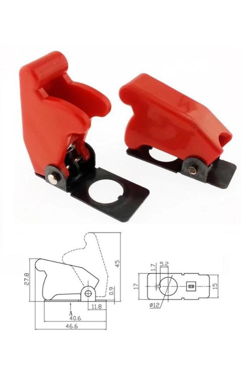 Toggle Switch Emniyet Kapağı Kırmızı 12mm Çap Ic-161b