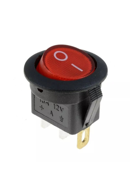 5 Adet Ic-131a Yuvarlak Işıklı Anahtar 12volt 20a Kırmızı Renk