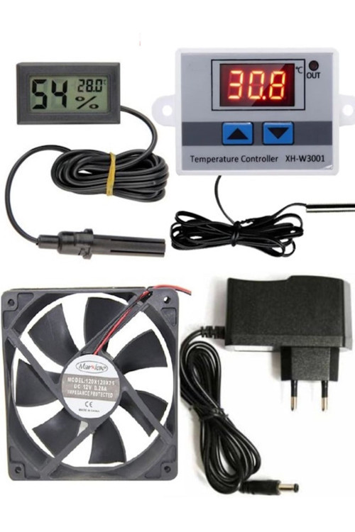 Kuluçka makinesi seti, Kuluçka, w3001 termostat, Kuluçka termostat, Kuluçka Fan, Kuluçka termometre