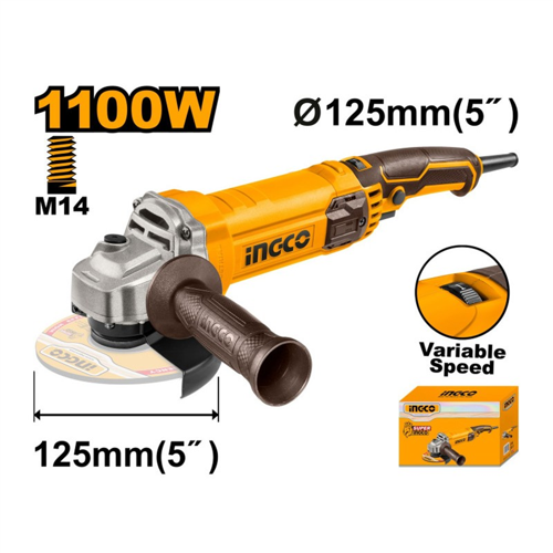 Avuç Taşlama 125 MM 1100 Watt Devir Ayarlı