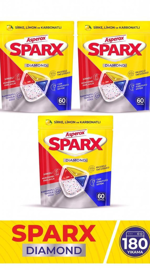 Sparx Diamond Bulaşık Makinesi Tableti 60'lı 3 ADET