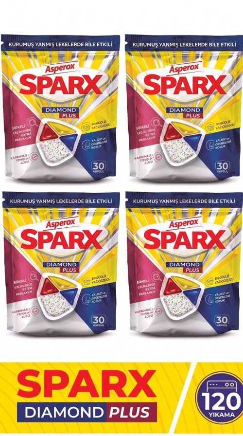 Sparx Diamond Plus Bulaşık Makinesi Kapsülü 30'lu 4 ADET