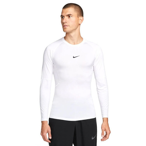 Pro Dri-FIT Sıkı Kesimli Uzun Kollu Erkek Tişört - Beyaz FB7919-100