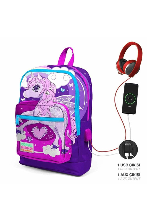 Yaygan Okul Çantası Unicorn Usb-Aux Soketli 23808