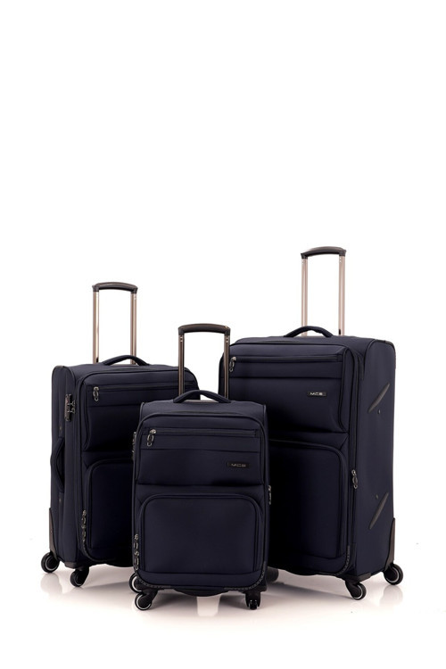 Lüx Kumaş 3'Lü Valiz Set Lacivert - V117