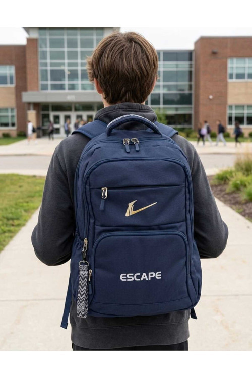 Okul Günlük Hafif Kumaş Laptop Bölmeli 4 Gözlü Sırt Çantası
