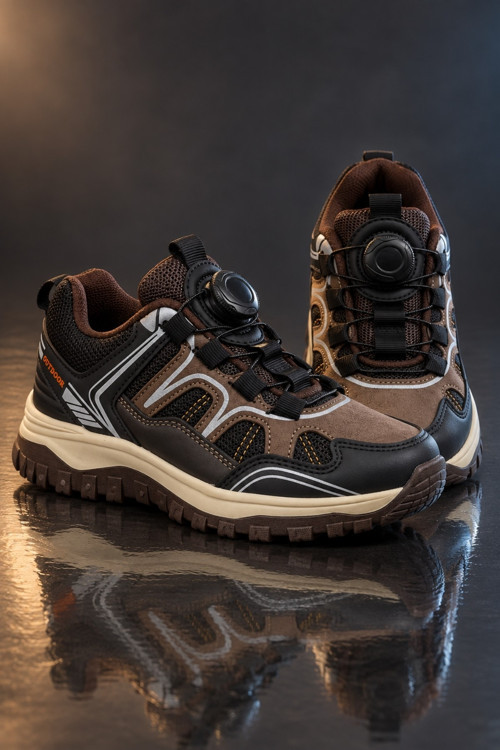 TREKON Bağcık Ayar Mekanizmalı Kalın Taban Unisex Çocuk Günlük Outdoor Trekking Bot