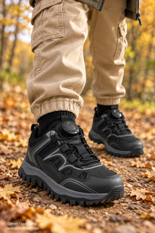 TREKON Bağcık Ayar Mekanizmalı Kalın Taban Unisex Çocuk Günlük Outdoor Trekking Bot