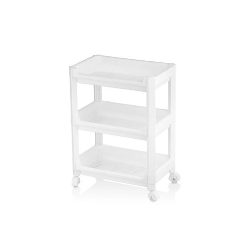 RAFTY GENİŞ 3 KATLI TEKERLEKLİ SEPET ORGANİZER DÜZENLEYİCİ RAF ÜNİTESİ 352X220X480MM (5047)
