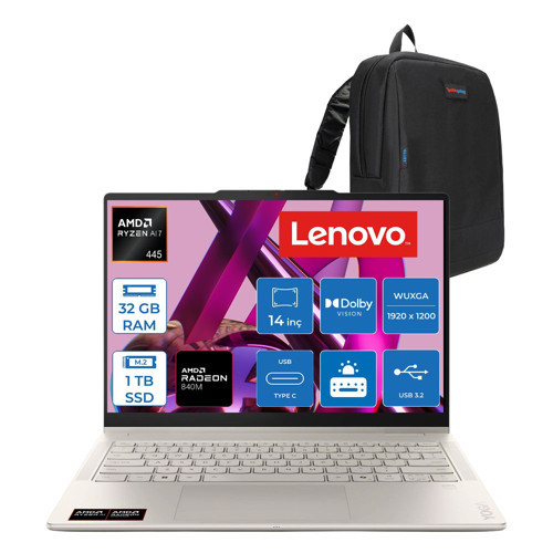 Yoga 7 2-In-1 14AGP11 Amd Ryzen™ Aı 7 445 Aı 32GB Ddr5 Ddr5 1tb SSD 14" Wuxga Dokunmatik (1920X1200) OLED 400NITS Freedos +Yoga® Mouse+Lenovo® Yoga® Pen Gen 2 83TD005QTRF03+ZETTAÇANTA