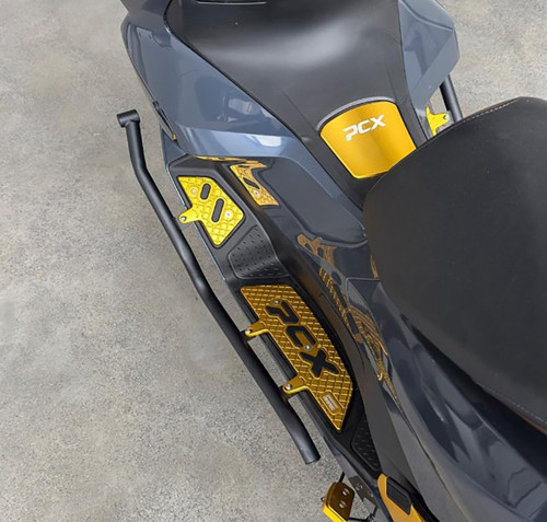 Honda Pcx 125 2025-2026 Koruma Demiri Basamak Paspas Seti Metal Modifiye Sarı Renk