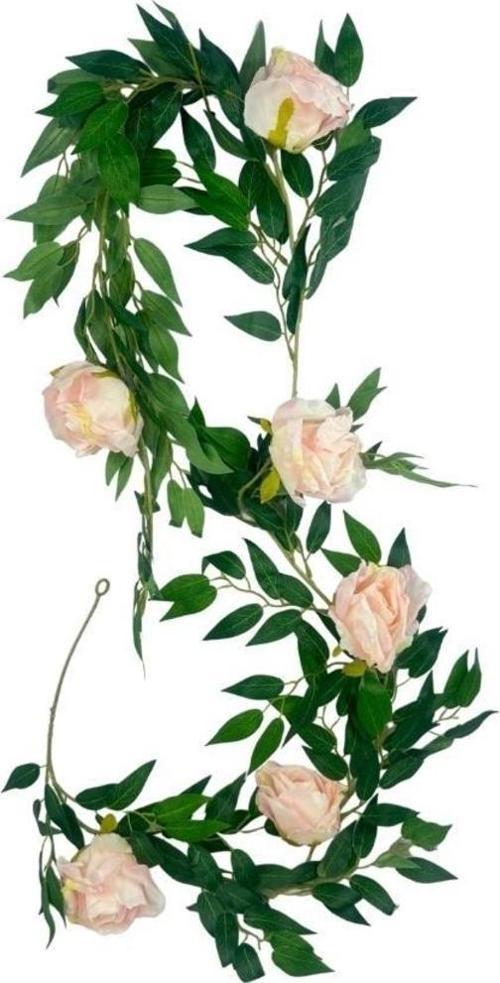 Yapay Çiçek Sarkan Ve Dolanan Güllü Sögüt Sarmaşık Pembe Gül Yapay Sarmaşık 200cm