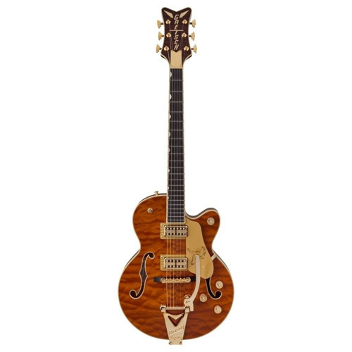 Limited Edition Falcon Centerblock Jr Bigsby Quilted Maple Abanoz Klavye Roundup Orange Elektro Gitar