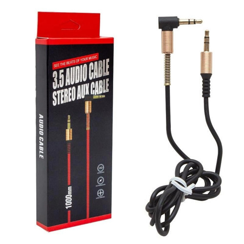 1 Metre 3.5mm Erkek-erkek 1. Kalite Kutulu L Uçlu Stereo Aux Kablo