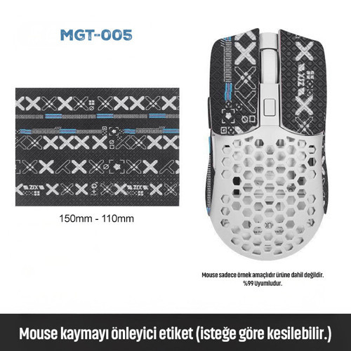 Mouse Tape Kaydırmaz Etiket – Kesilebilir Yapışkanlı Mouse Kayma Önleyici Bant 150×110 mm MGT-005