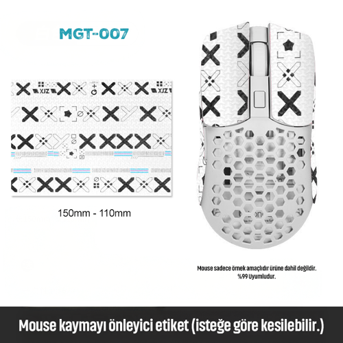 Mouse Tape Kaydırmaz Etiket – Kesilebilir Yapışkanlı Mouse Kayma Önleyici Bant 150×110 mm MGT-007