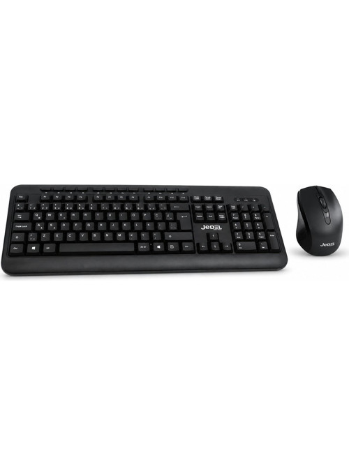 Jedel WS881 + 2.4ghz Multimedia Kablosuz Q Klavye ve Mouse Seti Siyah