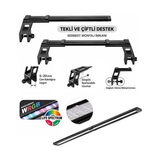 35W Boy Ayar Led Akvaryum Aydınlatma Max. 98 Cm