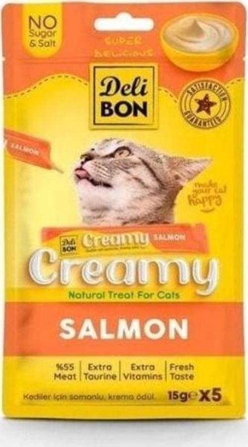 Creamy Somonlu Sıvı Kedi Ödül Maması 5x15 Gr