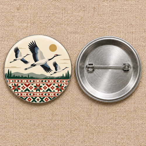 Kuşların Rotası | Filistin Temalı 58 mm İğneli Rozet