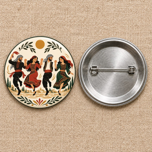Dabke Ritmi | Filistin Temalı 58 mm İğneli Rozet