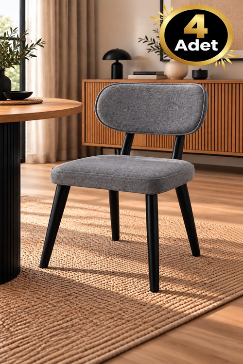4 Adet Masal Ahşap Gürgen Sandalye Cafe,Restaurant,Mutfak,Salon,Yemek Odası Sandalyesi Siyah