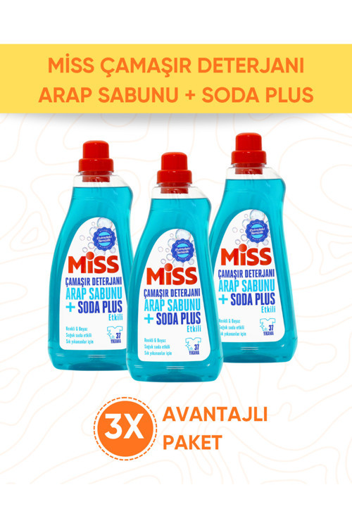 ÇAMAŞIR DETERJANI ARAP SABUNU ETKİLİ 3 ADET 1500 ML AVANTAJ PAKETİ