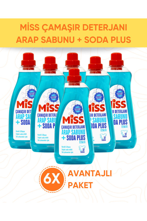 ÇAMAŞIR DETERJANI ARAP SABUNU ETKİLİ 6 ADET 1500 ML AVANTAJ PAKETİ
