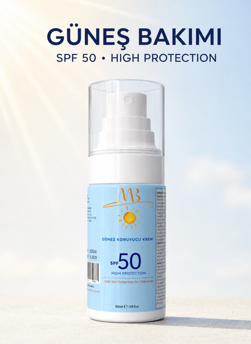 Güneş Koruyucu Krem SPF 50 – 50 ml | Yüz ve Vücut İçin Yüksek Koruma