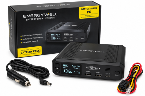 Energywell Battery Pack P6 Araç Kamerası Park Modu Güç İstasyonu