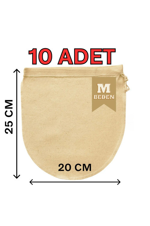 25x30 cm 10 Adet Organik Pamuk Süzme Kesesi Süt Bezi Çok Amaçlı Kese Süt Bezi Yoğurt Peynir