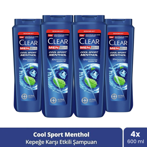 Men Şampuan Cool Sport Menthol 600 ml x 4 Adet