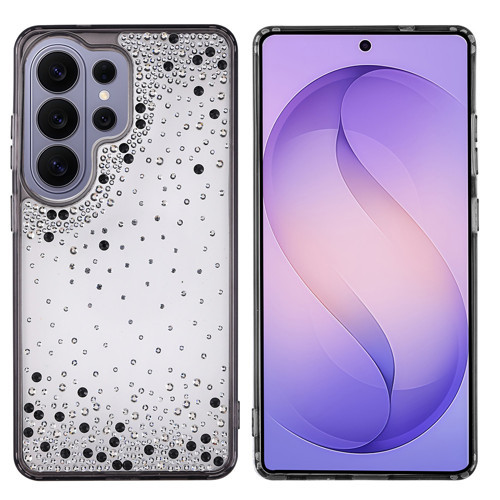 Galaxy S26 Ultra Kılıf Kamera Yükseltili Simli Damla Taşlı Silikon