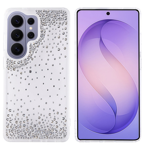 Galaxy S26 Ultra Kılıf Kamera Yükseltili Simli Damla Taşlı Silikon