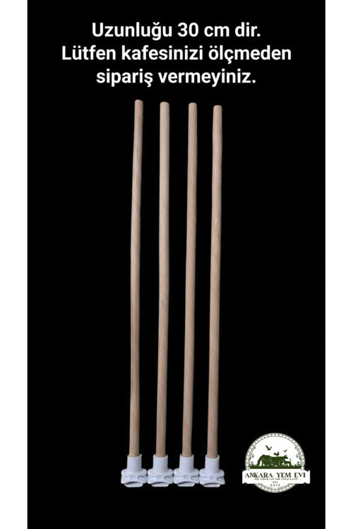 Plastik Başlıklı 30 Cm Gürgen Kafes Tüneği 2 Adet