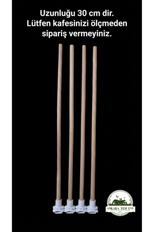 Plastik Başlıklı Kuş Tüneği 30 cm (6 Adet)